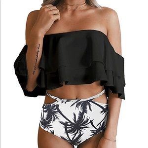 NWT Off the Shoulder Two Piece Bathing Suit